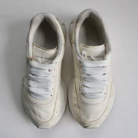 Alexander McQueen Women's White Sprint Runner Low-Top Leather Sneakers sz 36 / 6 - Picture 8 of 14